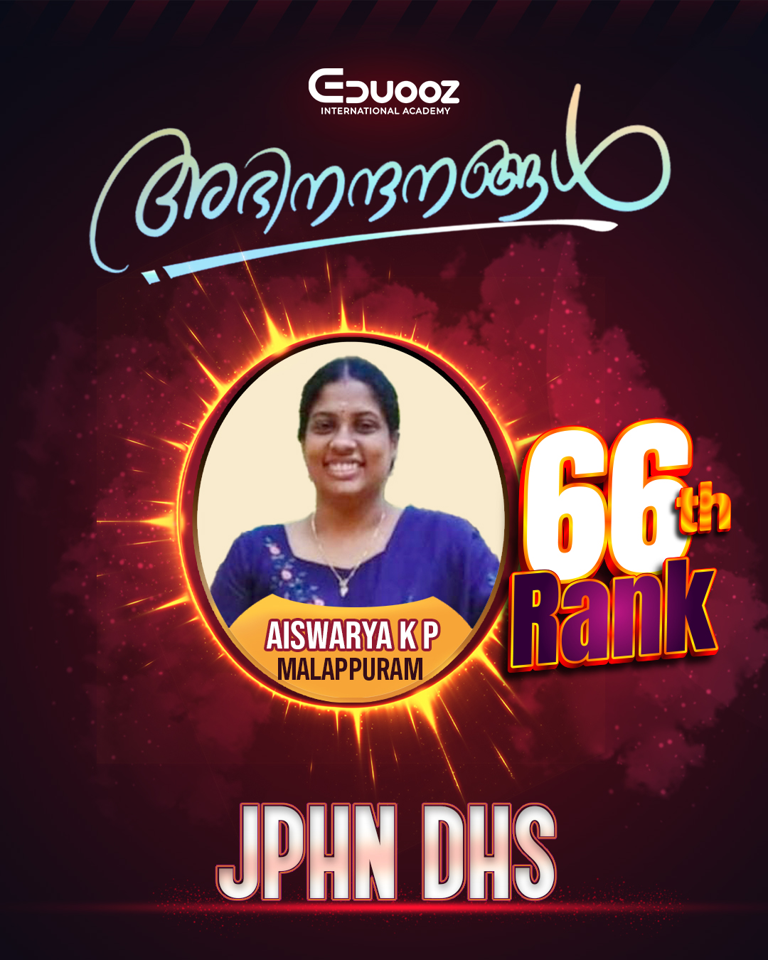 Rank holder portrait: 66 Aiswarya K P  JPHN DHS.jpg